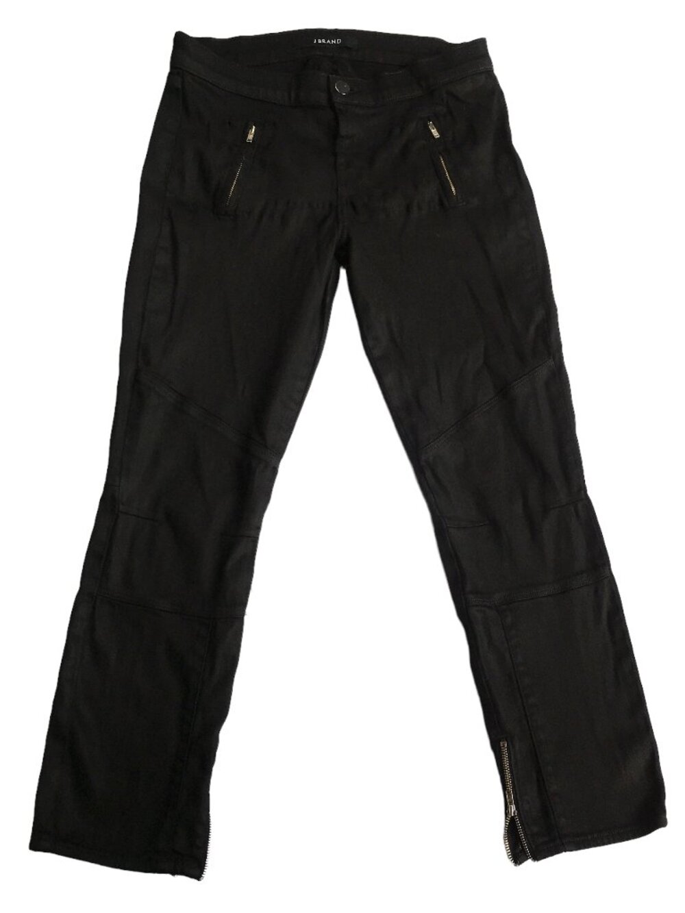 J Brand jeans black pants Julia Mid-Rise Lacquered Biker Crop size 27